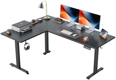 L Shaped Standing Desk 63 x 55 inch Adjustable Height, Electric Corner Standing Desk, Sit Stand Computer Table with... — Standing Desk, Agilestic