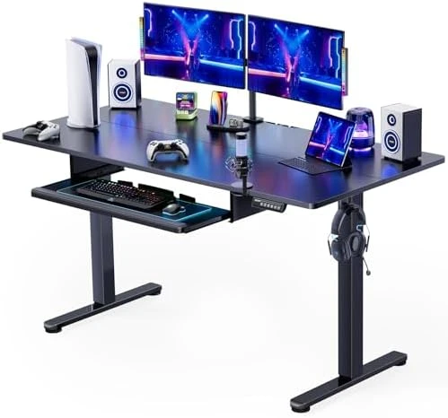 Large Electric Standing Desk with Keyboard Tray — Standing Desk, ErGear