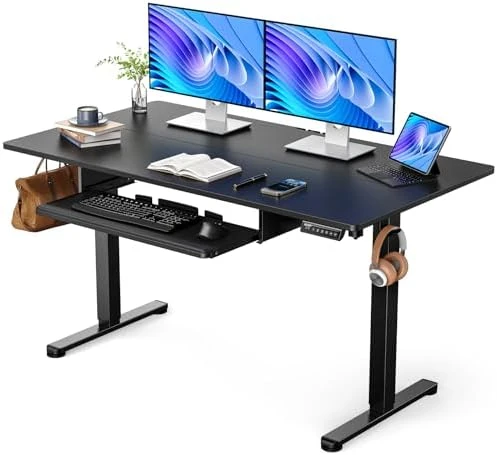 Large Electric Standing Desk with Keyboard Tray — Standing Desk, ErGear
