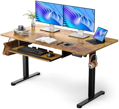Large Electric Standing Desk with Keyboard Tray — Standing Desk, ErGear