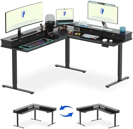 Large L Shaped Standing Desk Electric Corner Table — Standing Desk, FLEXISPOT