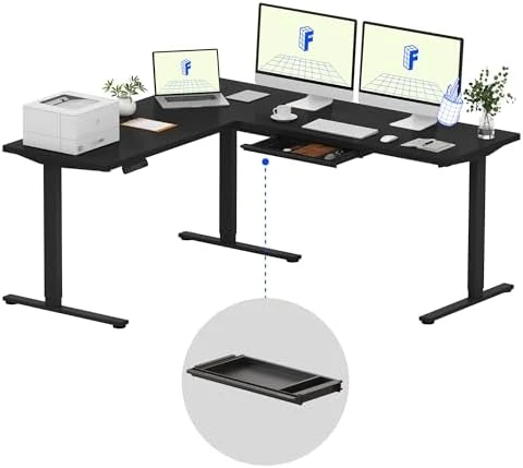 Large L Shaped Standing Desk Electric Corner Table — Standing Desk, FLEXISPOT
