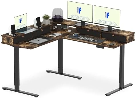 Large L Shaped Standing Desk Electric Corner Table — Standing Desk, FLEXISPOT