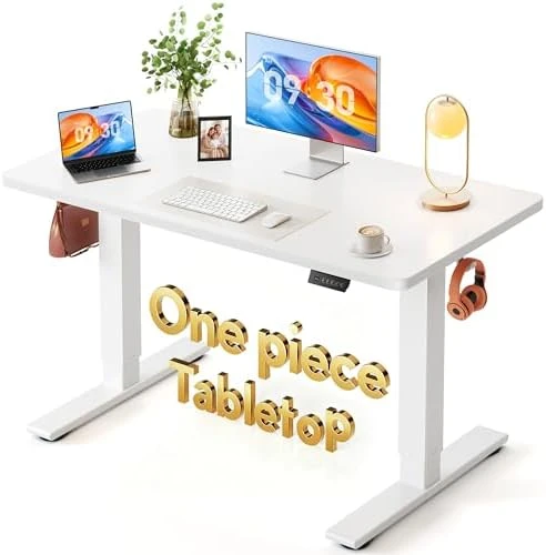 One-Piece Standing Desk 48 x 24 Electric Height Adjustable Computer Desk — Standing Desk, CubiCubi
