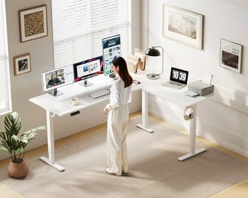Reversible L Shaped Electric Standing Desk — Standing Desk, OffiGo