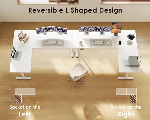 Reversible L Shaped Electric Standing Desk — Standing Desk, OffiGo