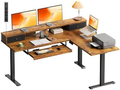 Reversible L Shaped Electric Standing Desk — Standing Desk, OffiGo