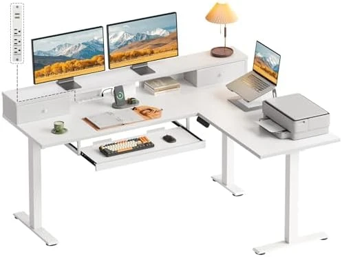 Reversible L Shaped Electric Standing Desk — Standing Desk, OffiGo
