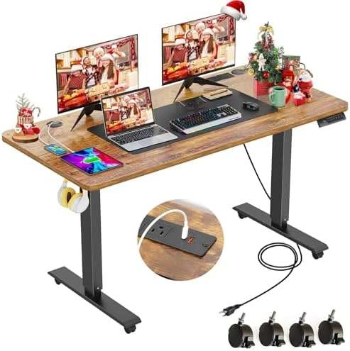 48 x 24 inch Electric Standing Desk with Charging Station — Standing Desk, farexon