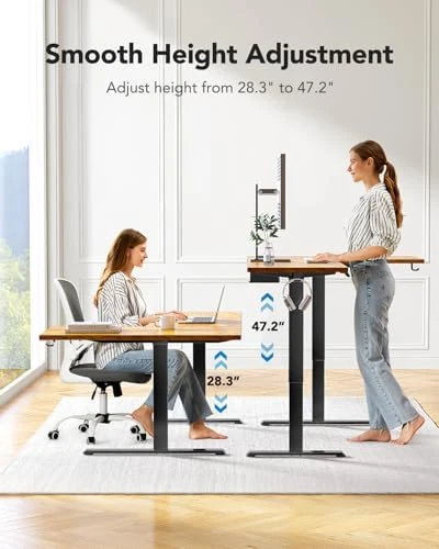 71x48 inch Dual Motor L Shaped Electric Standing Desk — Standing Desk, HUANUO