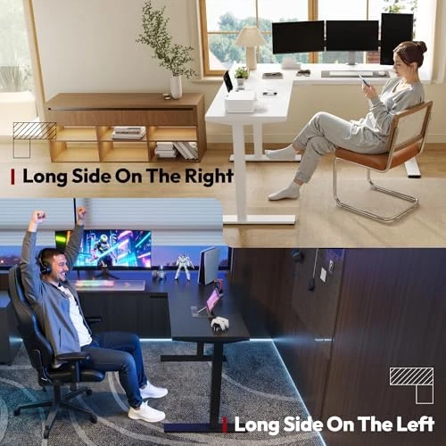 Electric Height Adjustable 3-Leg L Shaped Standing Desk Frame — Standing Desk, SANODESK