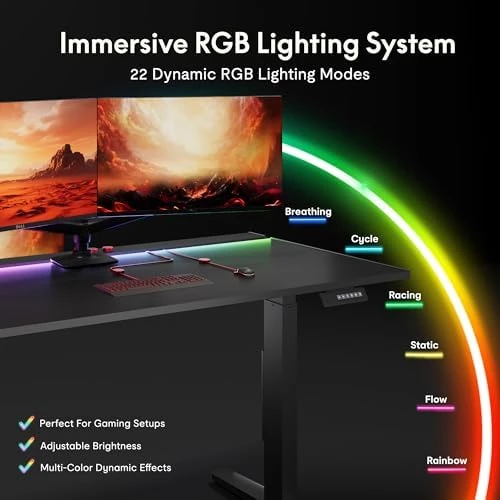 Electric RGB Gaming Standing Desk — Standing Desk, FLEXISPOT