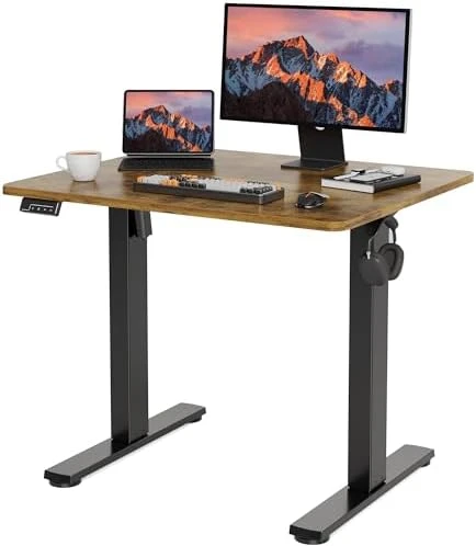Electric Standing Desk Adjustable Height, 40x24 Inches Sit Stand up Desktop — Standing Desk, LongKe