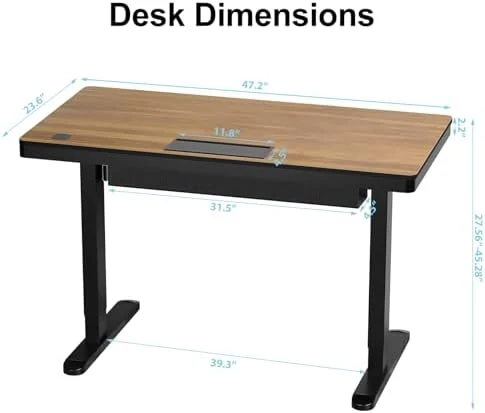 Electric Standing Desk with Drawer and Wireless Charging — Standing Desk, ERGO COLLECT