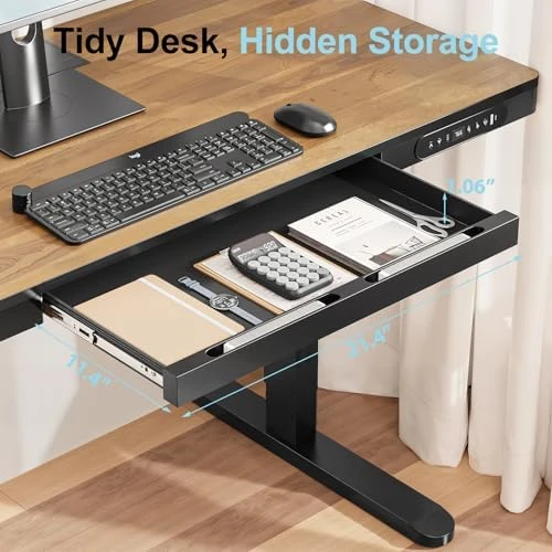 Electric Standing Desk with Drawer and Wireless Charging — Standing Desk, ERGO COLLECT