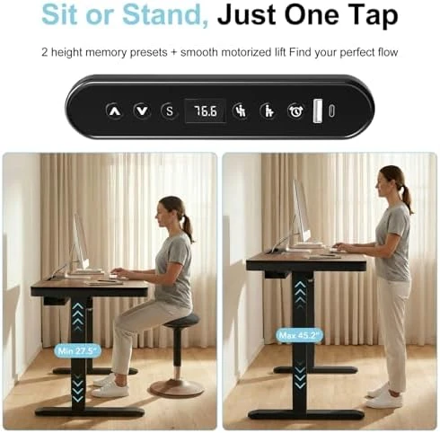 Electric Standing Desk with Drawer and Wireless Charging — Standing Desk, ERGO COLLECT