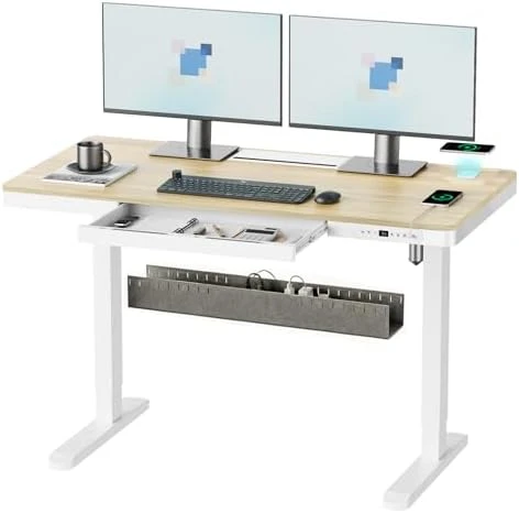 Electric Standing Desk with Drawer and Wireless Charging — Standing Desk, ERGO COLLECT