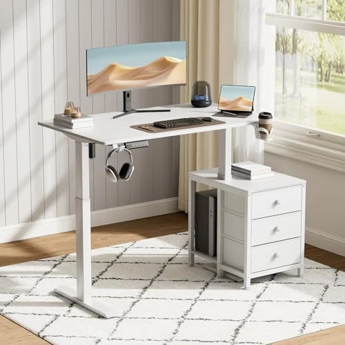 Electric Standing Desk with Drawers — Standing Desk, REAHOME