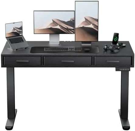 Electric Standing Desk with Drawers — Standing Desk, HUANUO