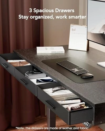 Electric Standing Desk with Drawers — Standing Desk, HUANUO