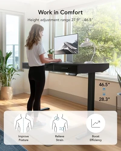 Electric Standing Desk with Drawers — Standing Desk, HUANUO