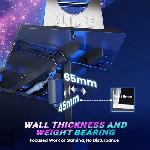 Electric Standing Gaming Desk with Drawers and LED Lights — Standing Desk, SEDETA