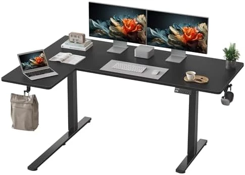 Reversible L-Shaped Electric Standing Desk — Standing Desk, YIHAYO