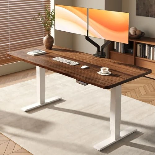 Solid Wood Dual Motor Standing Desk — Standing Desk, FLEXISPOT