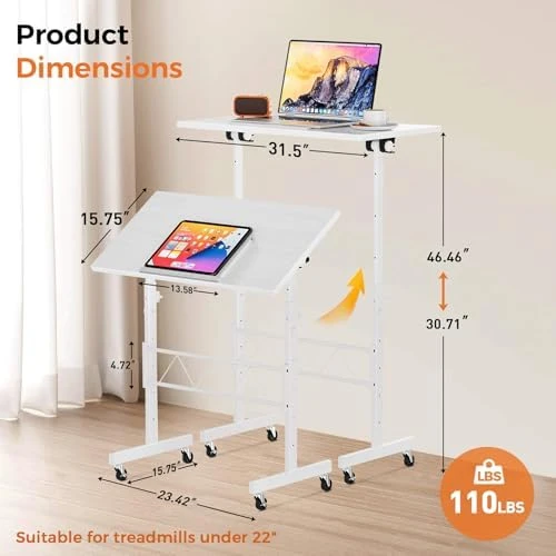 Standing Desk Adjustable Height & Tiltable Tabletop — Standing Desk, COMHOMA