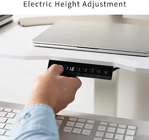 White Electric Mobile Height Adjustable 36 inch Dual Platform Standing Desk with Wheels — Standing Desk, VIVO