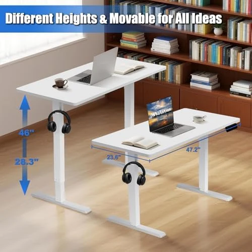 Whole Piece Standing Desk with Wheels Adjustable Height — Standing Desk, iWkstation