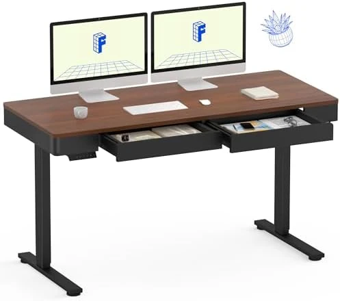 55" Bamboo Standing Desk, Dual Motor 3 Stages Adjustable Height Electric Computer Workstation with Wireless Charging,... — Standing Desk, FLEXISPOT