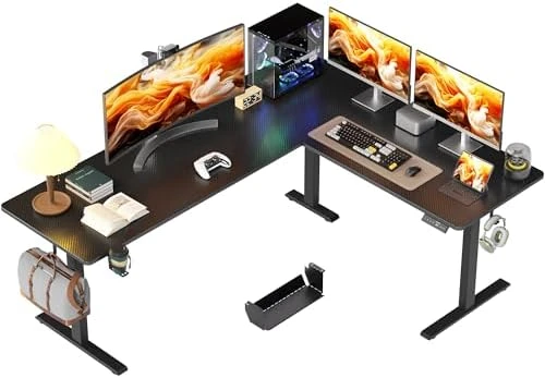 55x45 Inches Reversible L Shaped Standing Desk with Cup Holder — Standing Desk, WALKINGDESK