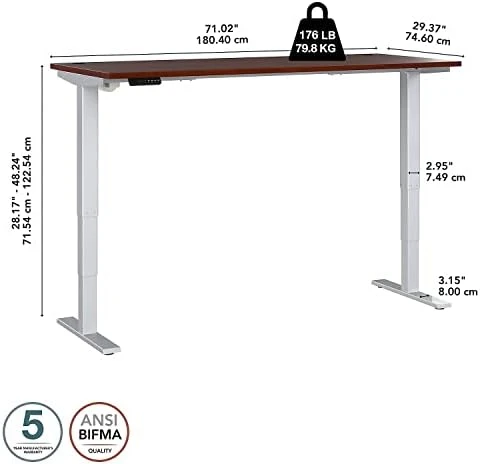 72-inch Electric Height Adjustable Standing Desk — Standing Desk, Bush Business Furniture