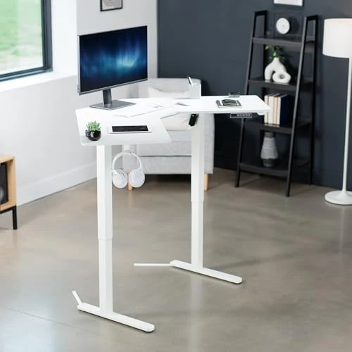 Electric Corner L-Shaped Standing Desk — Standing Desk, VIVO