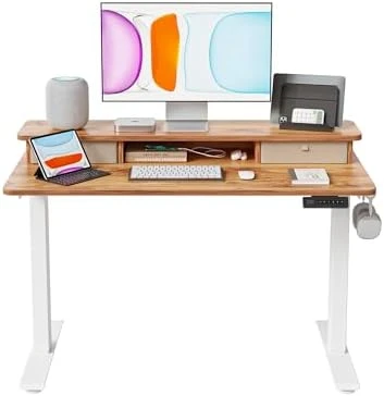Electric Standing Desk with Dual Drawers — Standing Desk, BANTI