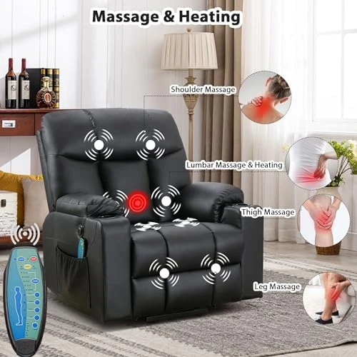 Extra Wide Lift Chair with Heat and Massage — Massage Chairs, Bonzy Home