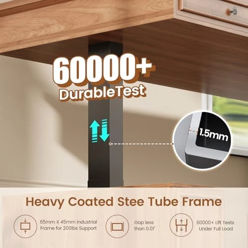 Farmhouse Electric Standing Desk with 3 Drawers — Standing Desk, SEDETA
