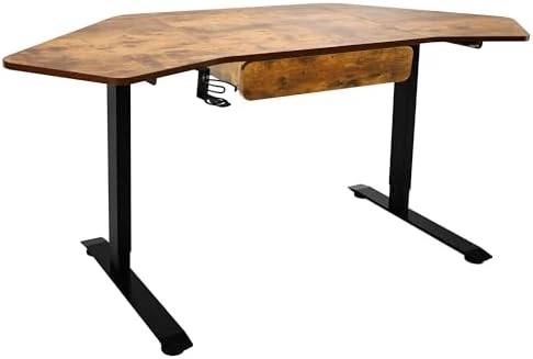 Height Adjustable L Shaped Corner Desk with LED Handset — Standing Desk, Fromann
