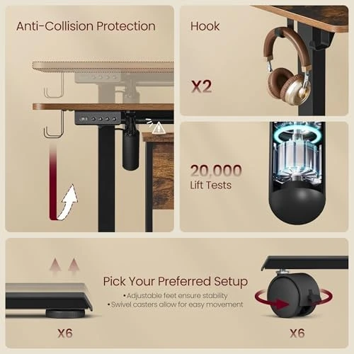 L Shaped Electric Standing Desk — Standing Desk, VASAGLE