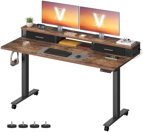 L Shaped Electric Standing Desk — Standing Desk, VASAGLE