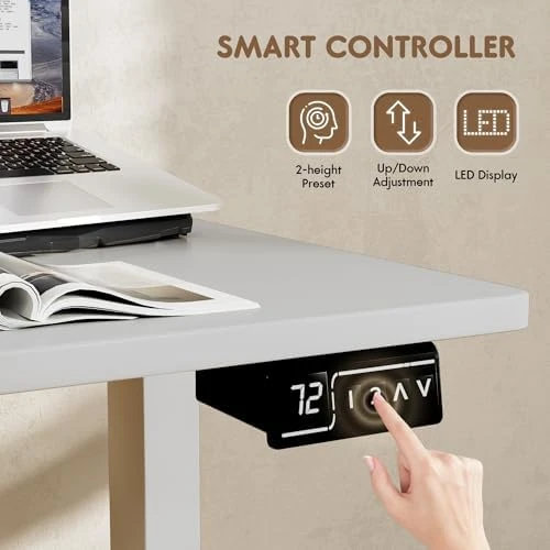 L Shaped Standing Desk with 2 Preset Heights — Standing Desk, Furmax