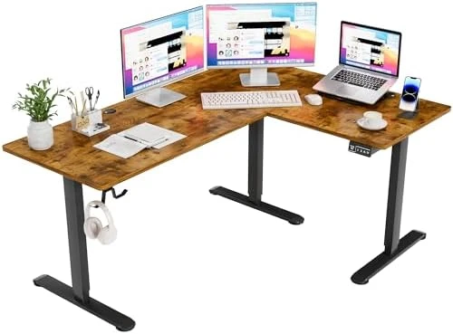 L Shaped Standing Desk with 2 Preset Heights — Standing Desk, Furmax