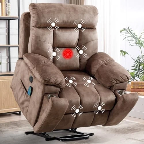 Large Power Lift Recliner Chair with Massage and Heat — Massage Chairs, CANMOV
