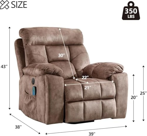 Large Power Lift Recliner Chair with Massage and Heat — Massage Chairs, CANMOV