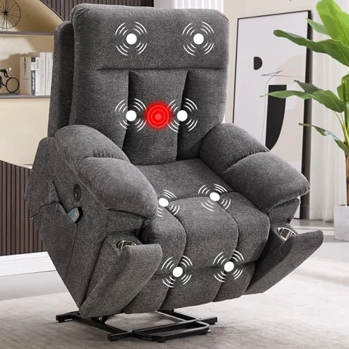 Large Power Lift Recliner Chair with Massage and Heat — Massage Chairs, CANMOV