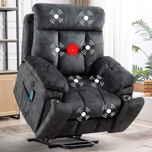 Large Power Lift Recliner Chair with Massage and Heat — Massage Chairs, CANMOV