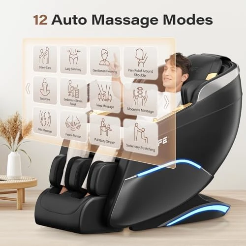 Massage Chair Full Body, Zero Gravity Recliner with Body Scan, SL-Track Shiatsu Massage Chair — Massage Chairs, TLIFE