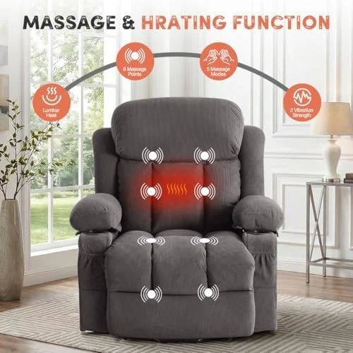 Power Lift Recliner Chair with Massage and Heat — Massage Chairs, BOSMILLER
