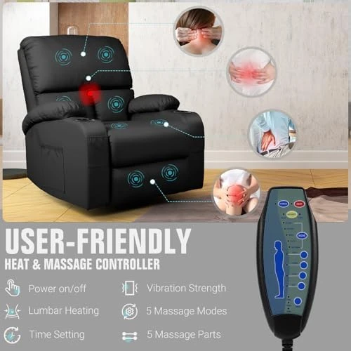 Rocking Recliner Chair with Massage and Heat — Massage Chairs, LAFWELL